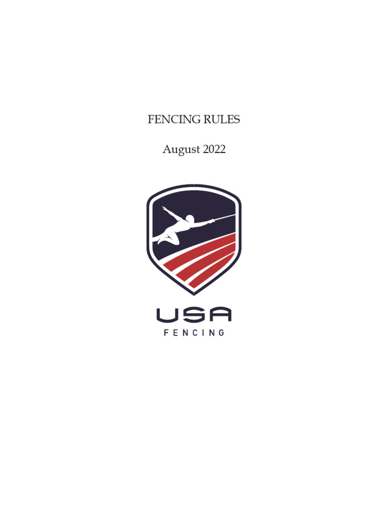 USA Fencing Rules 202208 PDF Fencing Individual Sports