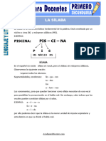 La Silaba para Primero de Secundaria