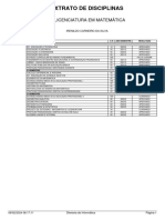 Extrato de Disciplinas: 2 Licenciatura em Matemática