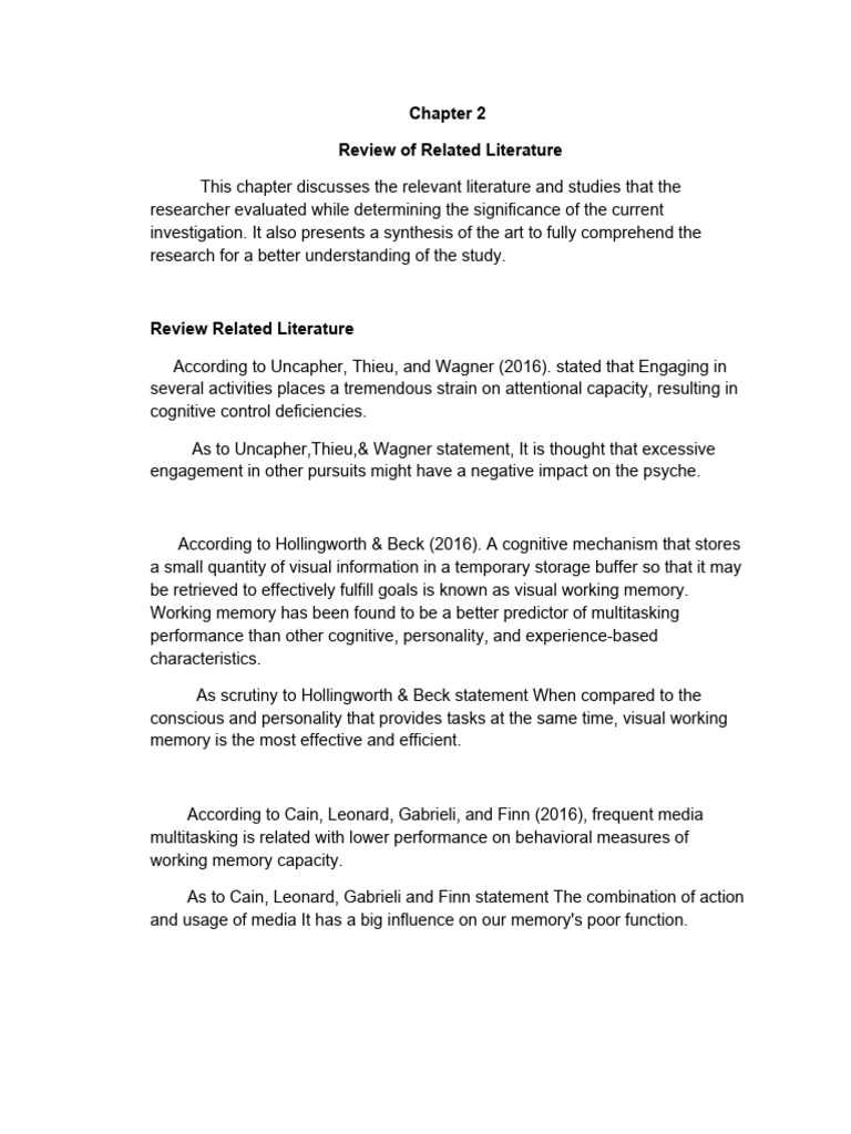 Chapter 2 RRL | PDF | Working Memory | Memory