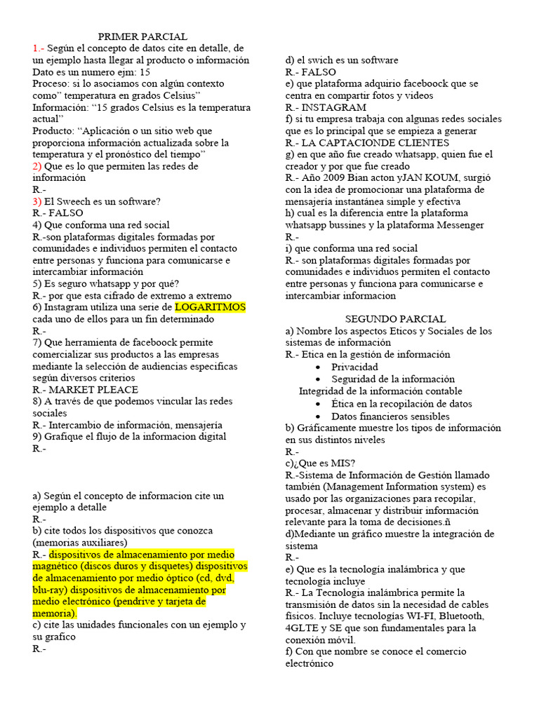 Examen Final Sistemas | PDF | Hardware de la computadora | Internet