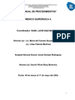 Manual de Procedimientos Osorio Rosy. Medico QX II.