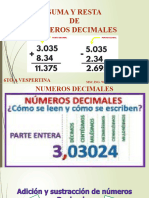 Adición y Sustracción de Números Decimales