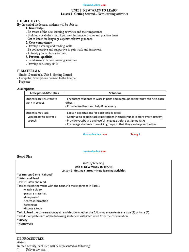 Ga tieng anh 10 global unit 8 new ways to learn pdf