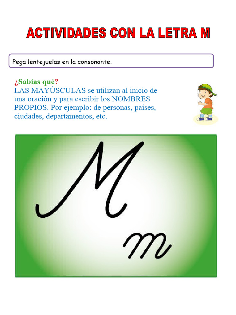 Actividades con la letra M para preescolar | PDF | Artes del Lenguaje y ...