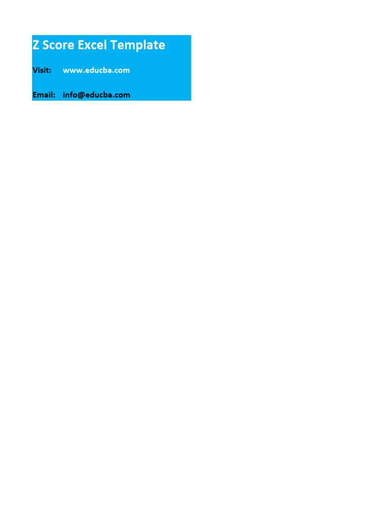Z Score Excel Template | PDF
