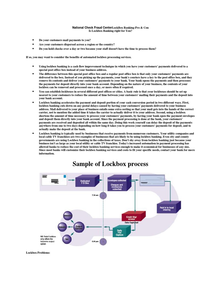 Lockbox Banking: Benefits & Risks Explained | PDF | United States ...