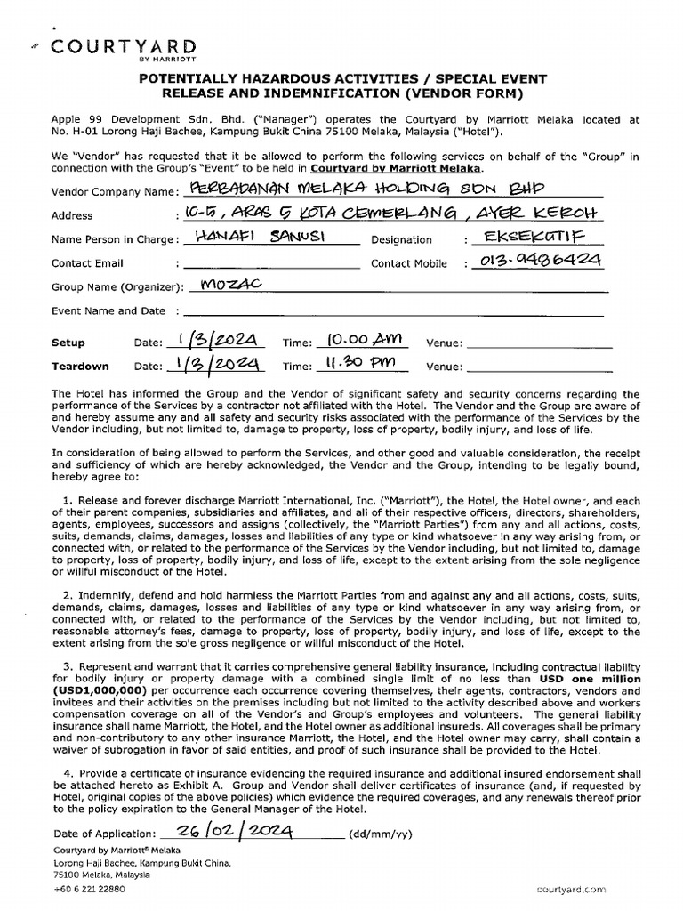 Courtyard form pdf