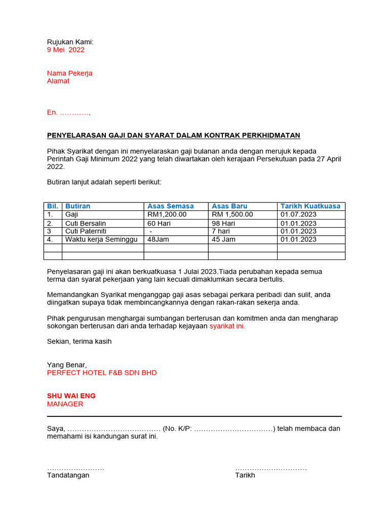 Contoh Surat Penyelarasan Gaji-2 | PDF