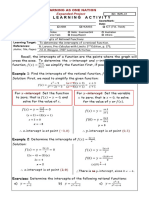 Gen Math LAS 12 Intercepts of A Rational Function