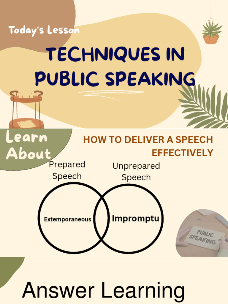 Techniques In Public Speaking Students Pdf Nonverbal Communication