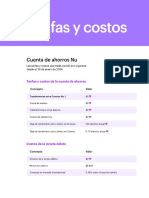 Nu Cuenta Costos y Comisiones