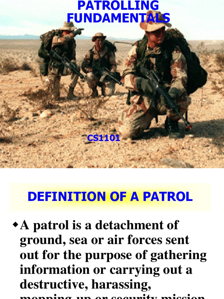 Fundamentals of Army Patrolling | PDF | Reconnaissance | Warfare