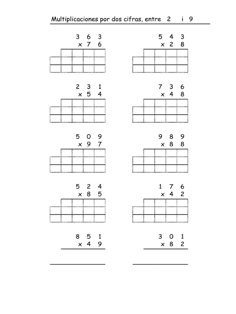 Multiplicación X 2 | PDF
