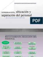 INDUCCIÓN, Ubicacion y Separacion Del Personal