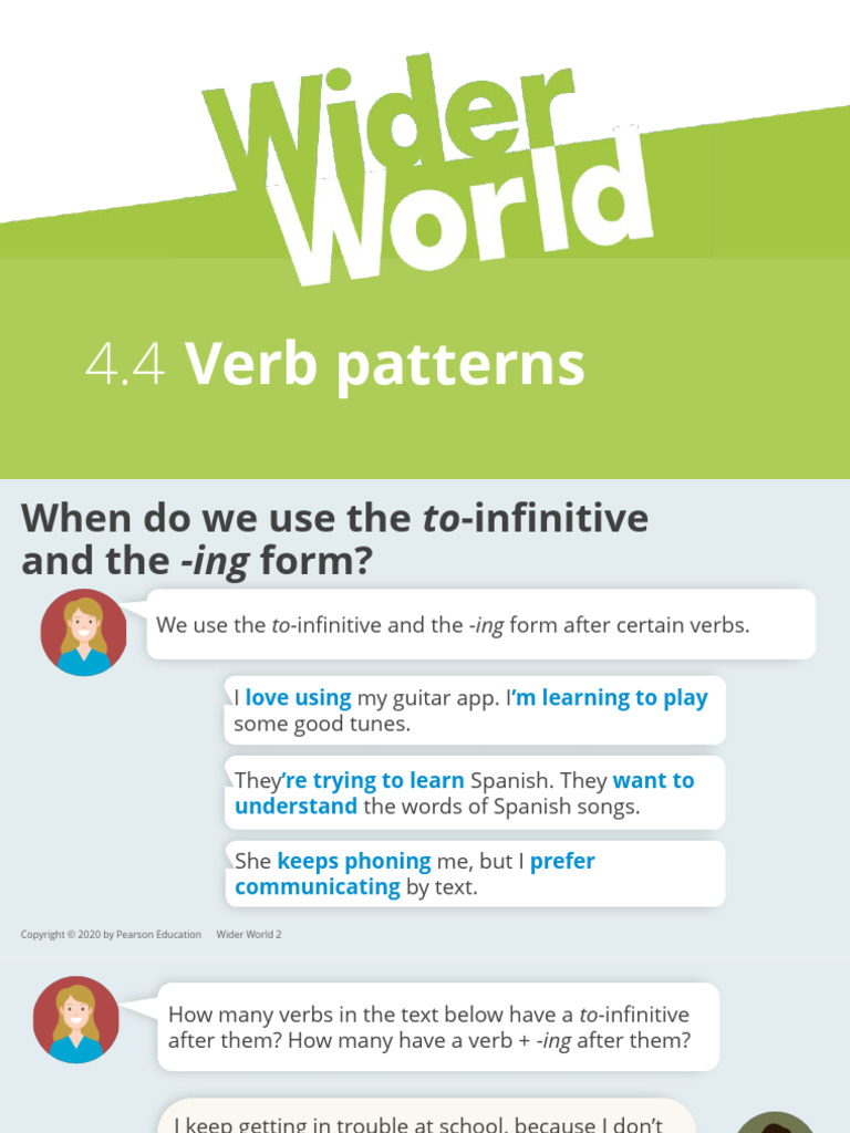 Wider World 2 Grammar Presentation 4 4 | Download Free PDF | Verb ...