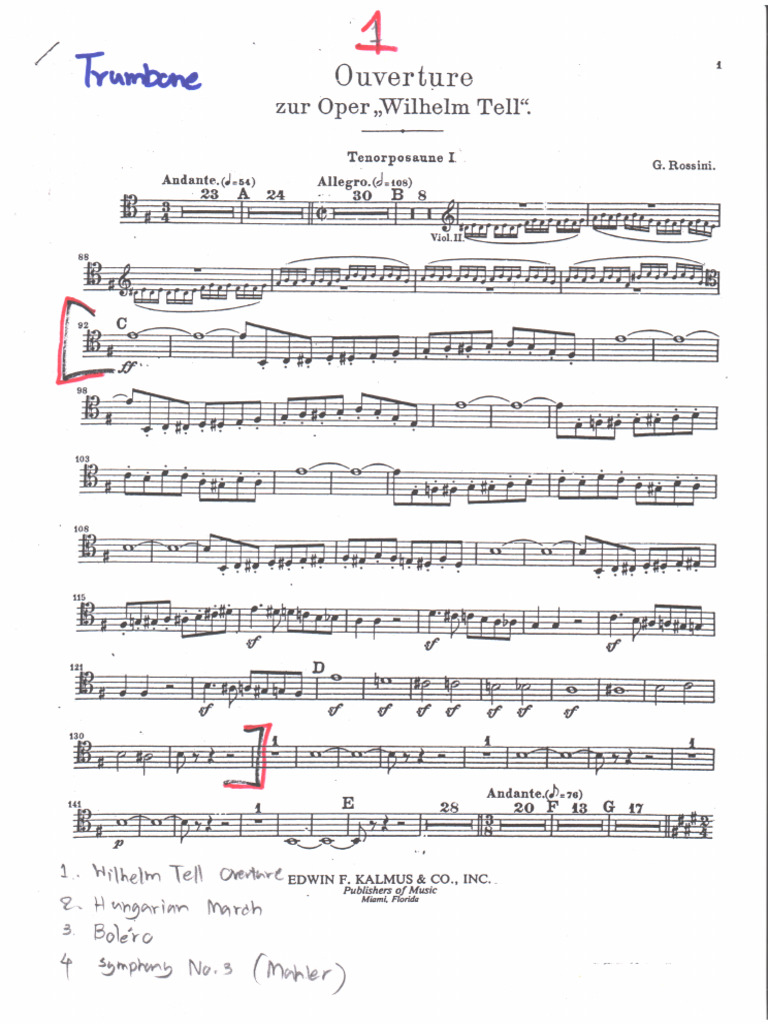 Trombone Excerpts PDF