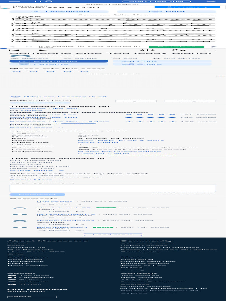 Someone Like You (Easy Piano) Sheet Music For Piano (Solo) PDF Mass