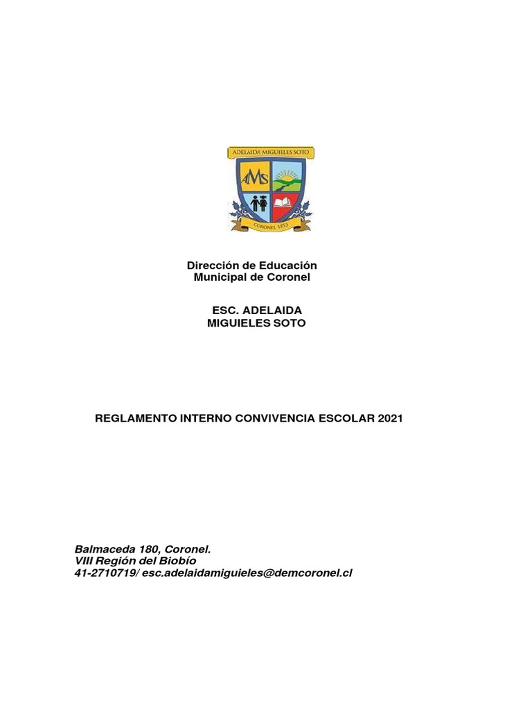 Reglamento Interno de Convivencia Escolar 2021 | PDF | Arte | Tecnología