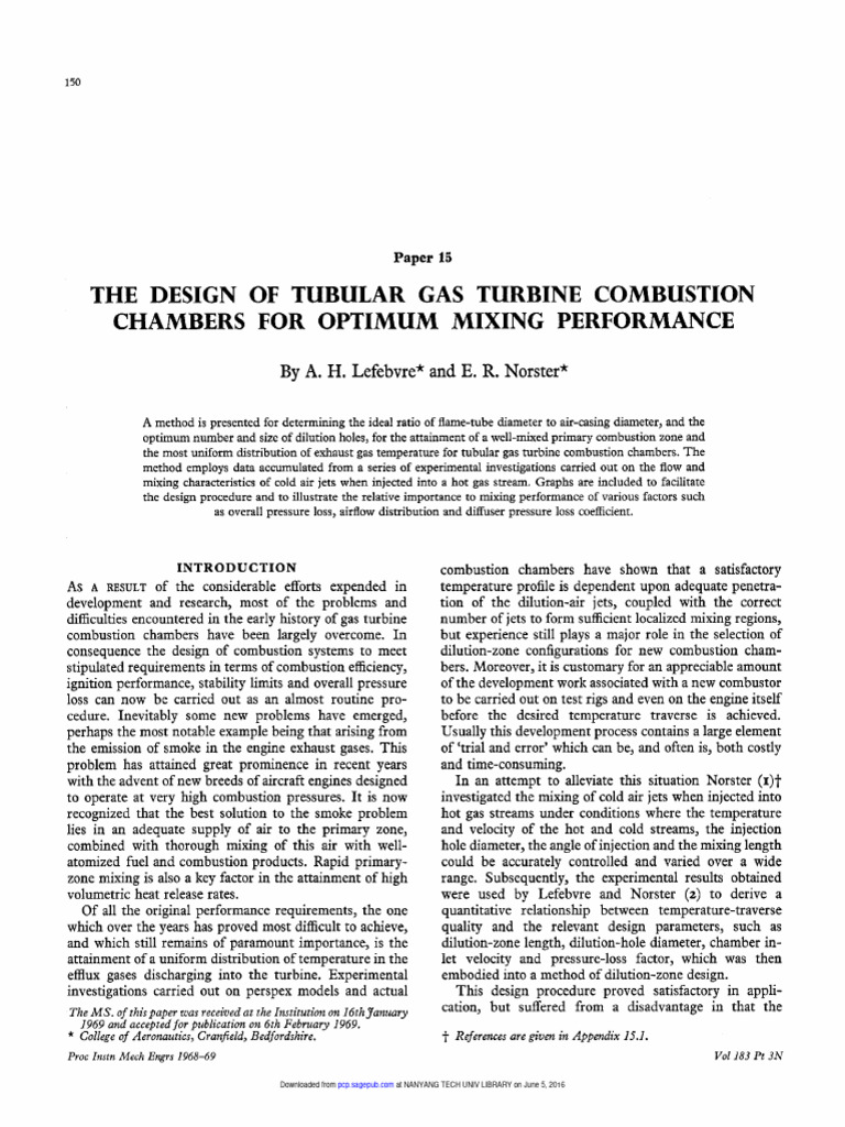 THE DESIGN OF TUBULAR GAS TURBINE COMBUSTION For Optimum Mixing ...