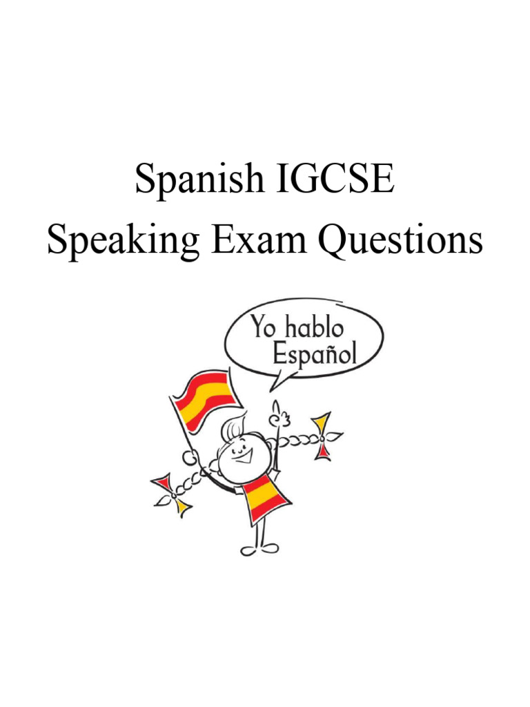 Igcse Speaking Exam Topics