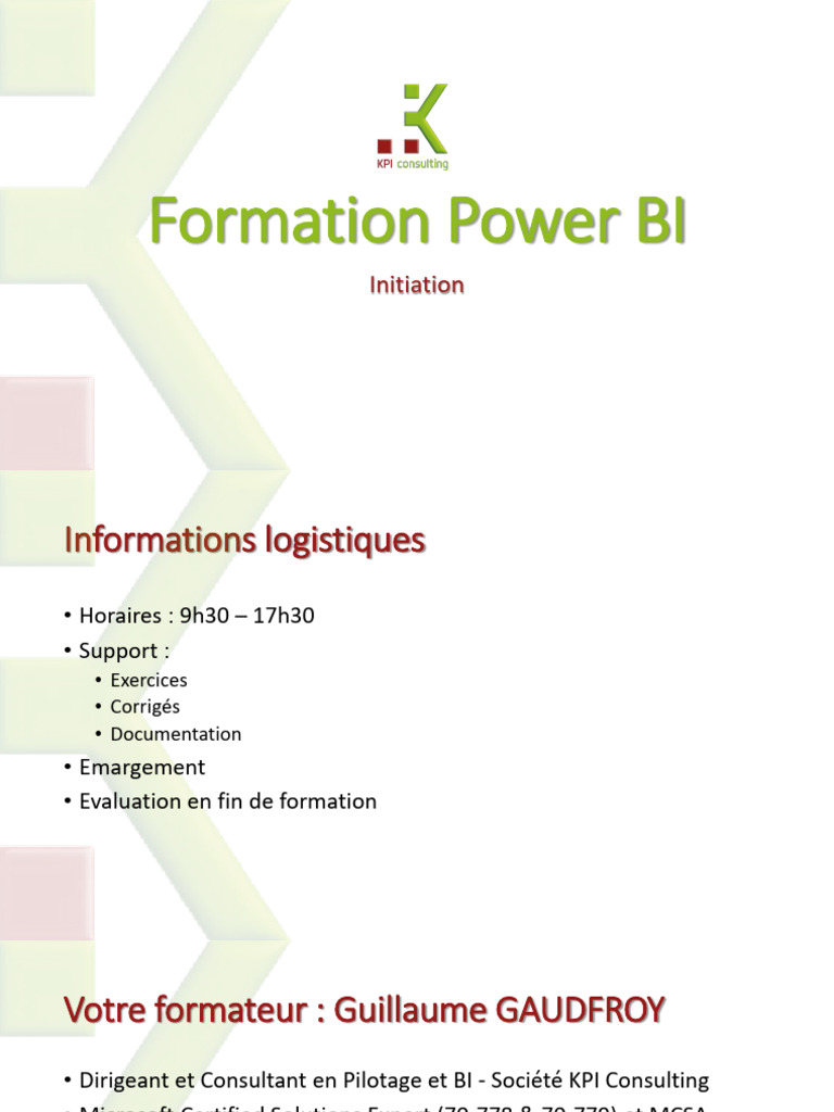 Initiation à Power BI : Formation Complète | PDF | Microsoft Excel ...