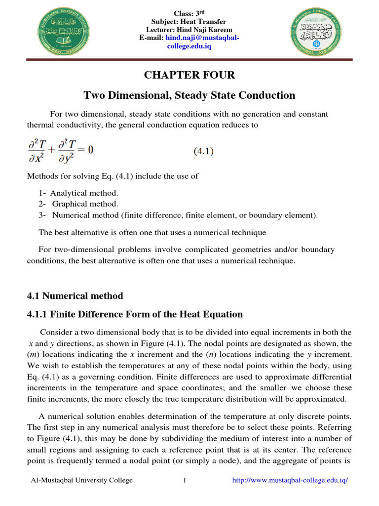 Numerical Methods in Heat Transfer | PDF | Thermal Conduction ...