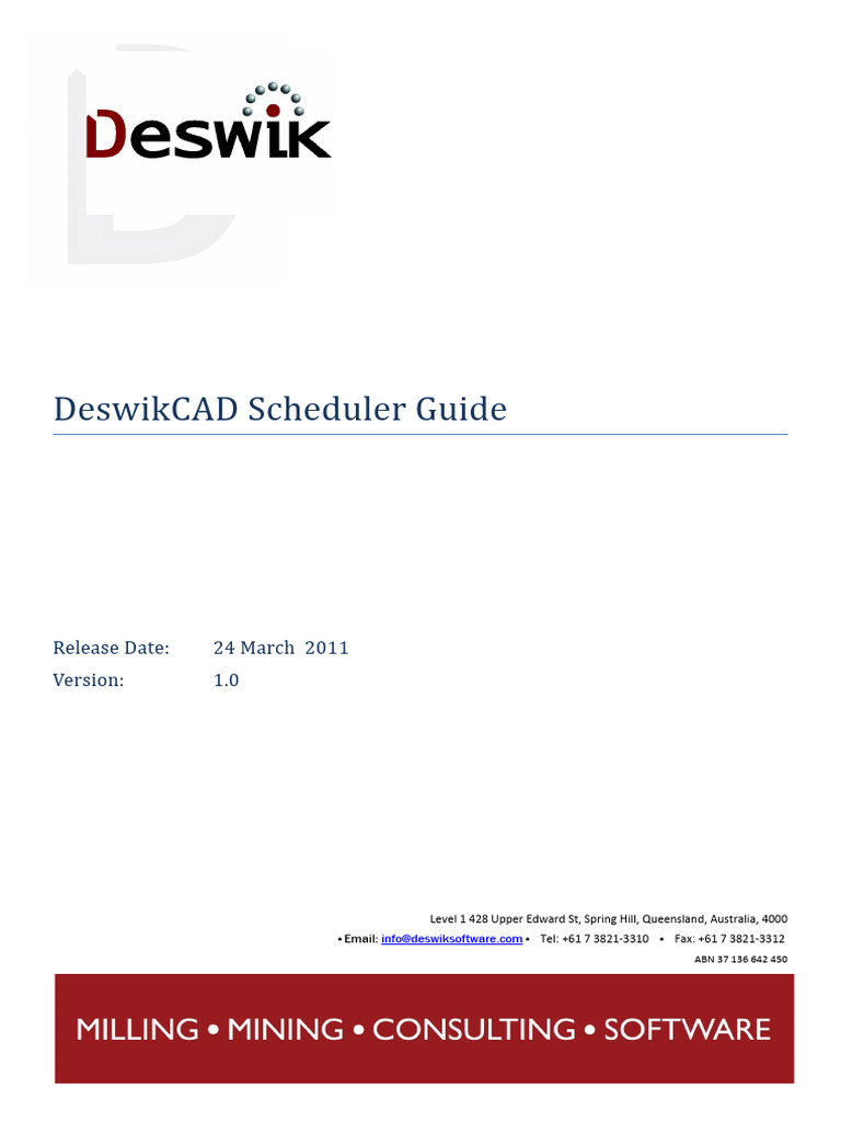 DeswikCAD Scheduler User Guide | PDF | Computing | Software