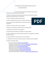 Cuestionario Previo P5. Esterilización y Medios de Cultivo