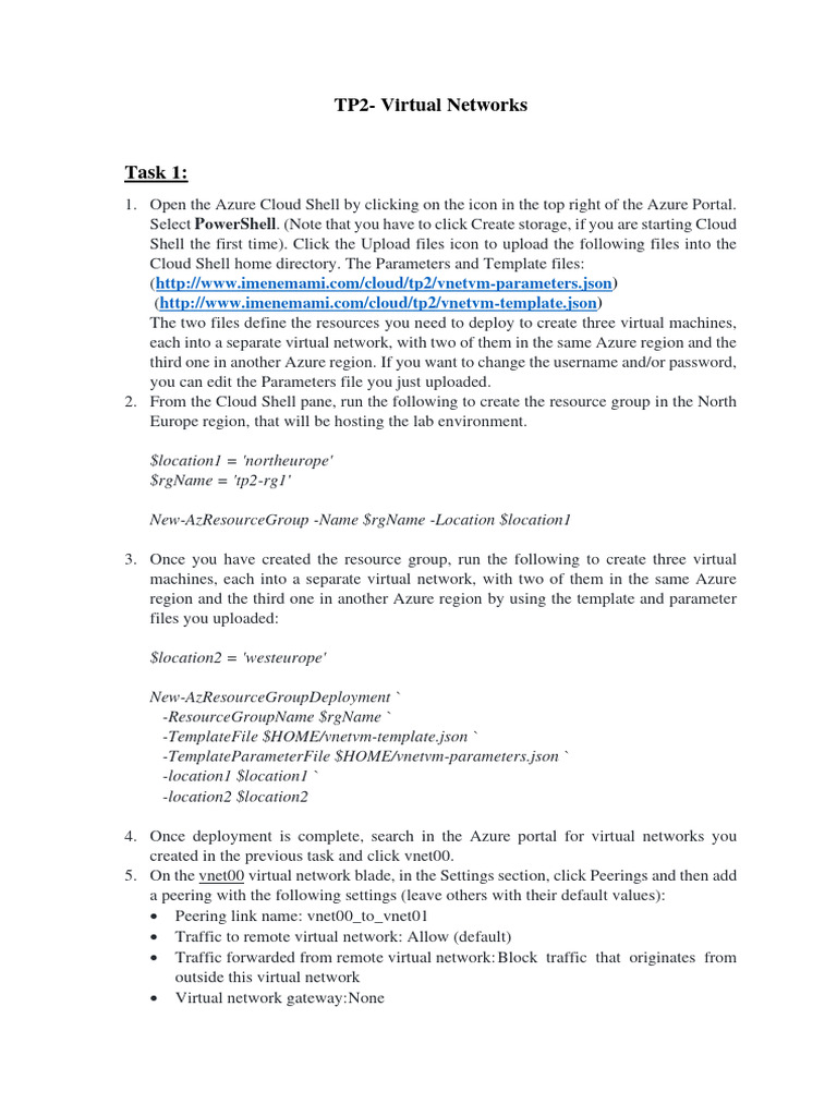 Azure Virtual Network Peering Setup | PDF | Computers
