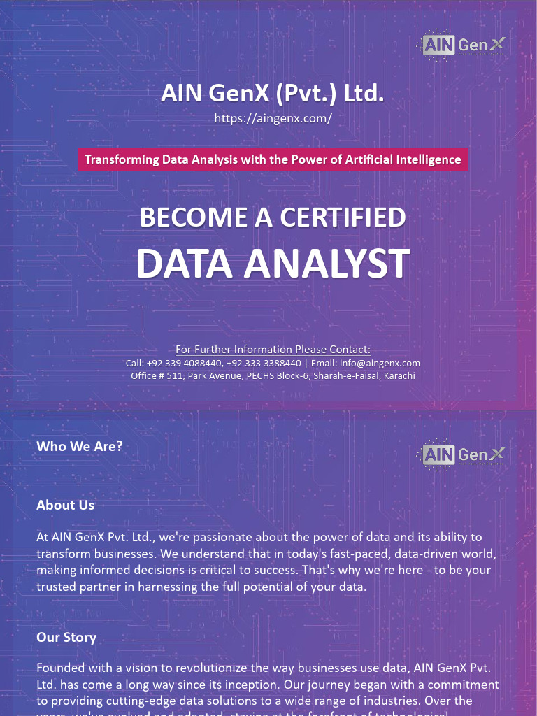 Certified Data Analyst Course Overview | PDF | Data Analysis ...