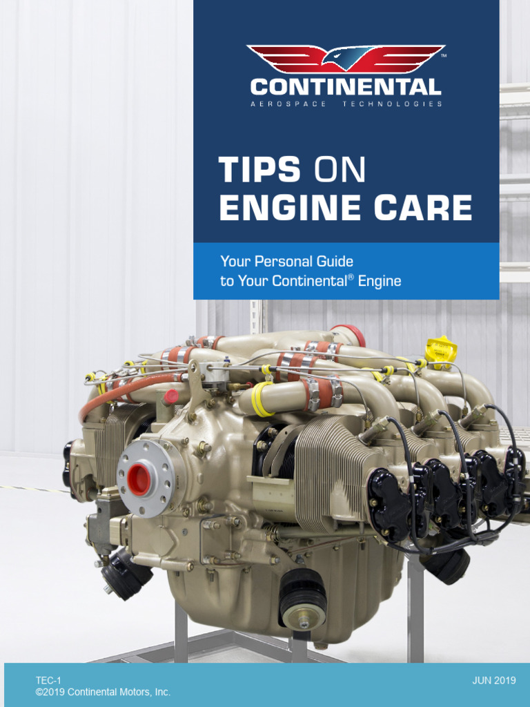 Tips On Engine Care Continental Engines PDF Internal Combustion