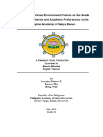 The Impact of Home Environment Factors On The Grade 10 Students Behaviour and Academic Performance