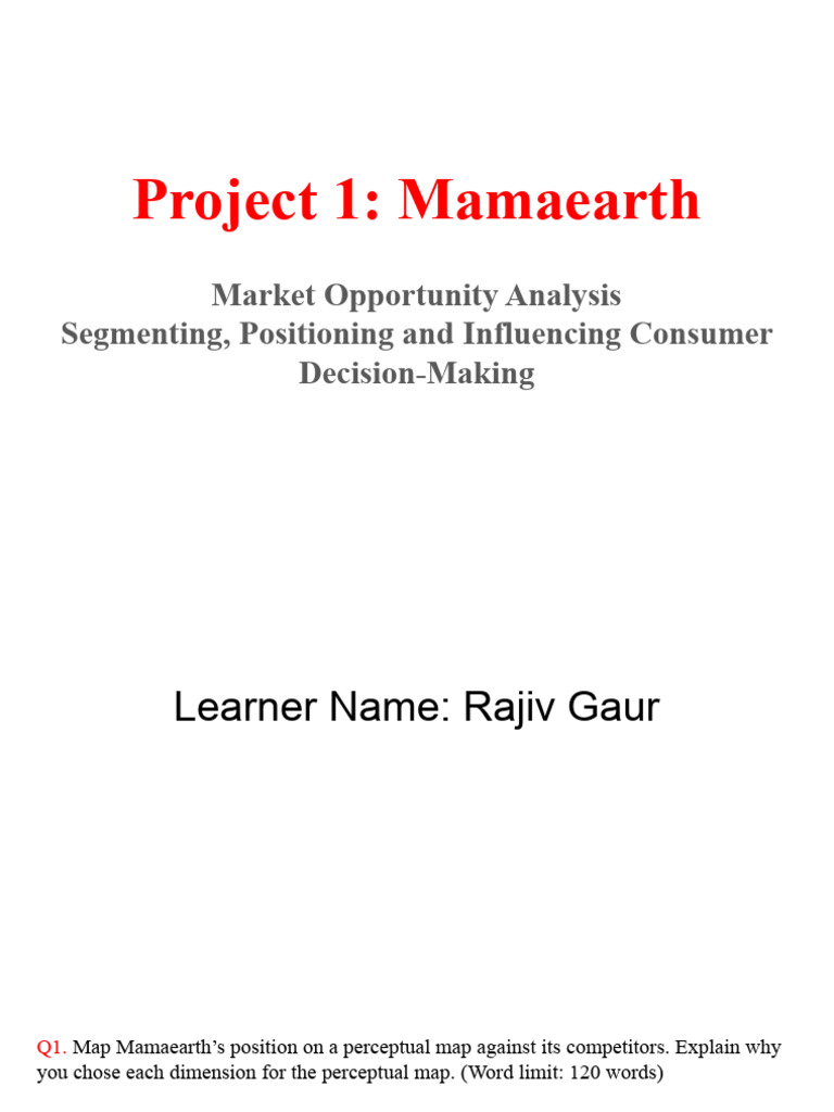 Mamaearth+Case+Study+Submission+PPT+ (2) + (2) Final | PDF | Consumer ...