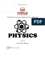 Physics Lab Manual Class XI