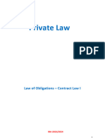 Private Law - Law of Obligations - Contract Law 2023 