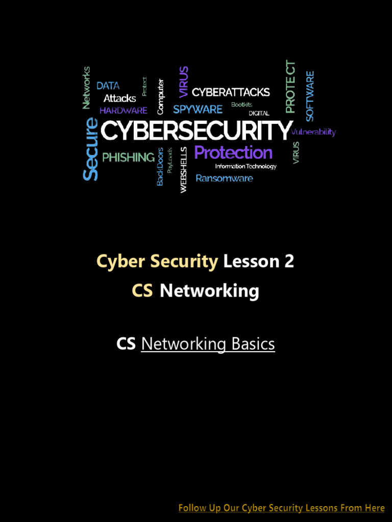 Cyber Security Lesson 2 (Cyber Security Networking Basics) | PDF