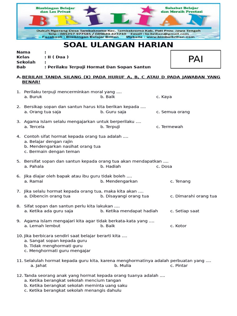 Defantri Modul Ajar Dan Lkpd Kelas 2 Pai Akhlak Terpuji Nabi