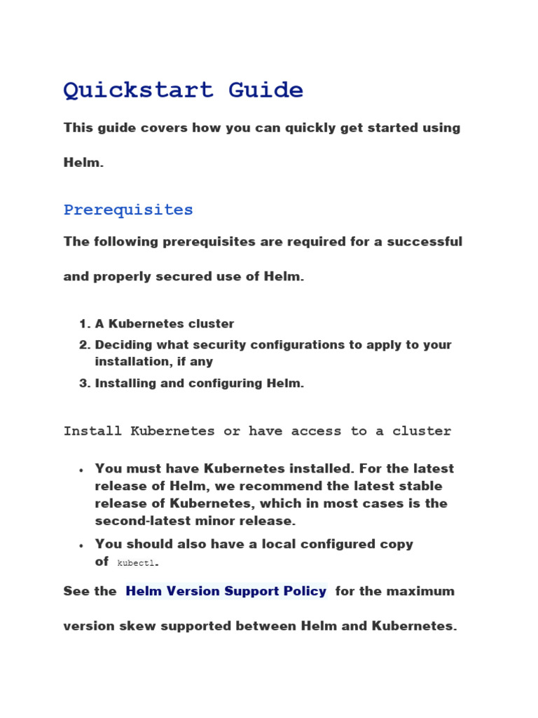 Helm Quickstart PDF Software Repository Apache Http Server