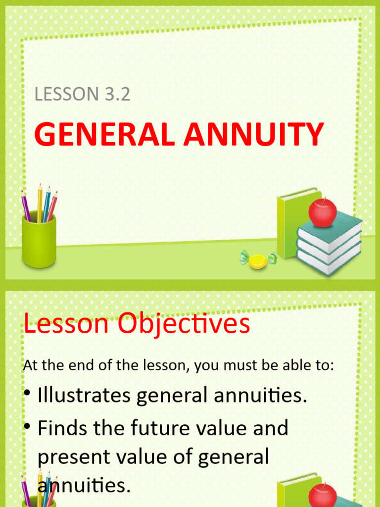 Q2 Lesson 3.2 General Annuities | PDF | Career & Growth | Teaching ...