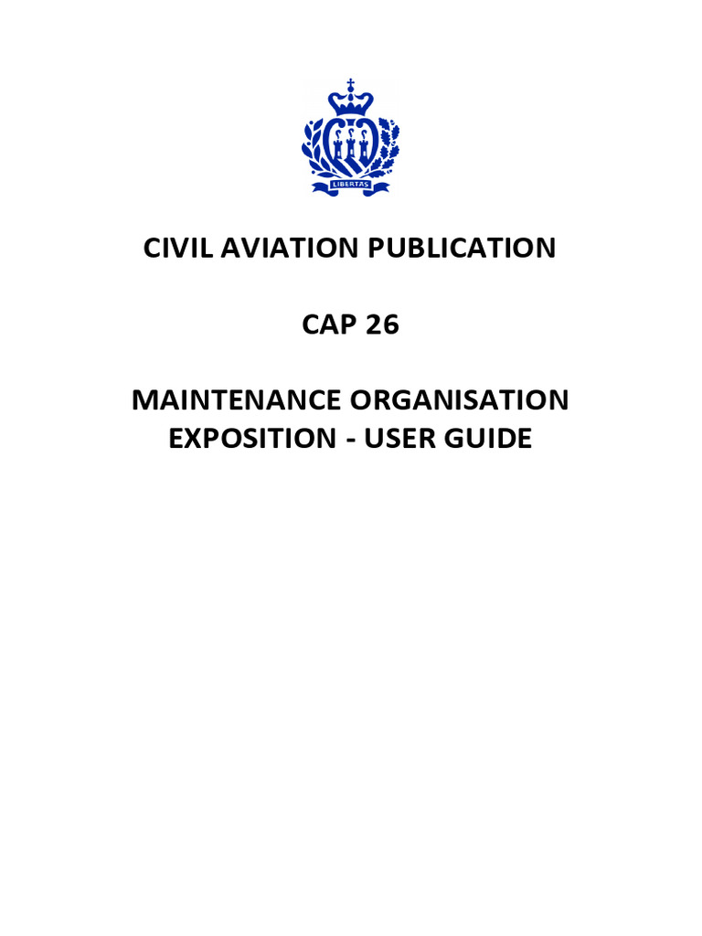 CAP 26 Maintenance Organisation Exposition User Guide 02 | PDF