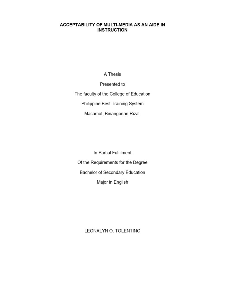 Thesis Pbts | PDF