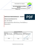 Procedimiento Isc-Sp-P040 Herramientas Eléctricas, Portátiles y Manuales