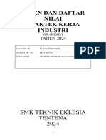 Absen Dan Daftar Nilai Praktek Kerja Industri: SMK Teknik Eklesia Tentena 2024