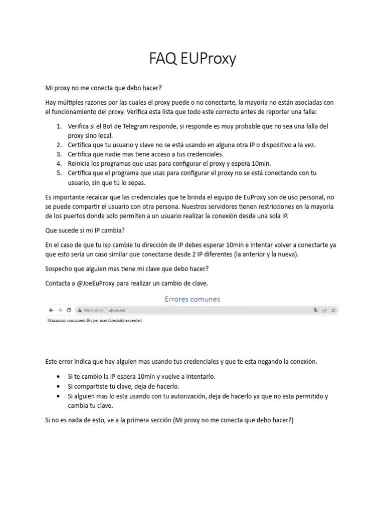 Soluciones a Problemas de Conexión Proxy | PDF | Informática