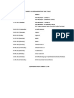 SSC March 2012 Examination Time Table: Date Subject