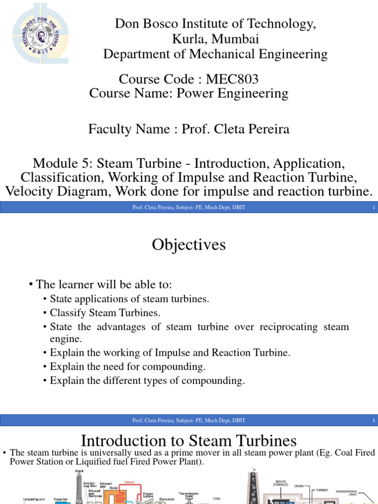Steam Turbine: Principles and Classifications | PDF | Turbine | Steam