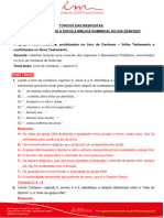 Tópicos Das Respostas Às Perguntas para A Escola Bíblica Dominical Do Dia - 25-06-23