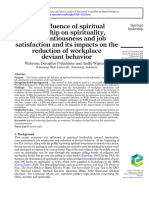 The Influence of Spiritual Leadership On Spirituality, Conscientiousness and Job Satisfaction and Its Impacts On The Reduction of Workplace Deviant Behavior