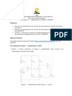 Experiência 11 - Amplificadores Com JFET e MOSFET